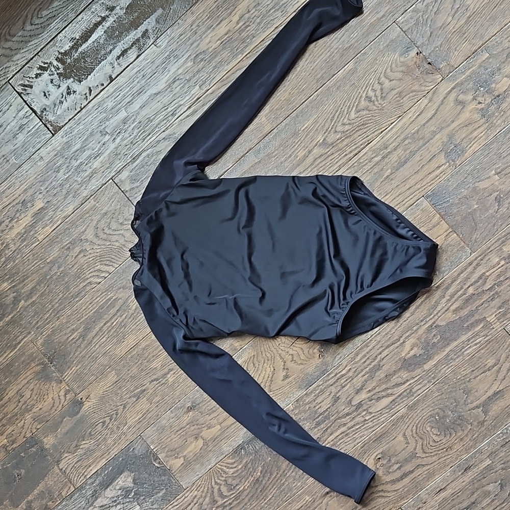 Black leotard mesh back